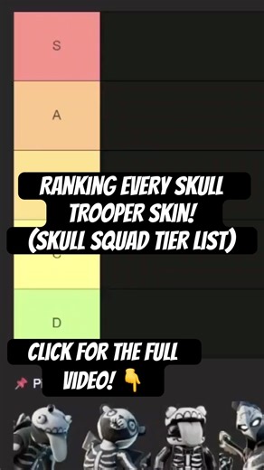 Ranking Every SKULL TROOPER Skin! (Skull Squad Tier List) #fortnite #tierlist #shorts