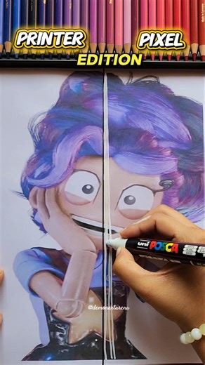 Drawing Lily love braids from poppy playtime chapter5||printer vs pixel edition#shorts#poppyplaytime