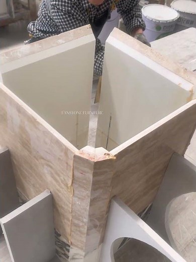 Handmade Travertine Side Table Assembly - Factory Process