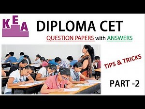 DIPLOMA CET DCET question paper and answers part 2 in kannada