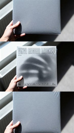 Vinyl Record Mockup with Plastic Wrap Graphic Download