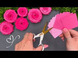 So Beautiful! Easy Paper Flower Making Tutorial 🌸 DIY Rose Craft