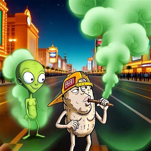 Bean Hangs Out with Aliens On The Strip #420growers #cannabiscommunity #cannabisharvest #growlife