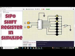simulation of serial in parallel out shift register in simulide | SIPO register in simulide