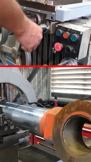 Machining a large excavator cylinder rod