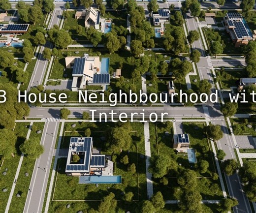 ArtStation - 13 Modern House Neighborhood With Interior For Blender Eevee And Cycles | Resources