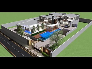 Front pool Modern House design - Sweet Home 3D