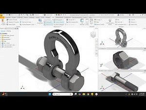 Autodesk Inventor Tutorial: 3D Modeling a Shackle with Bolts & Nut
