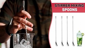 Watch 4Pcs Cocktail Spoon Long Handle Bar Spoon - 12" on Amazon Live