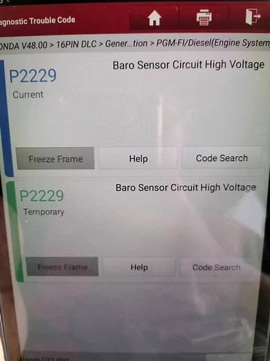 Honda City TMO ECU Fault Code P2229 Diagnostics