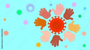 Animation, an outbreak of CAVID19. Vaccine from the disease. Image in cartoon style.