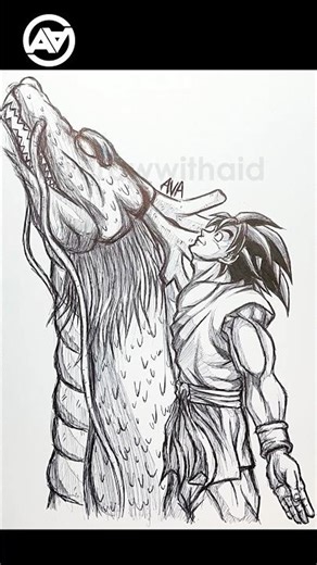 Drawing Goku from Dragon Ball GT 🔥 #drawing #art #goku #shorts #anime #dragonball #songoku