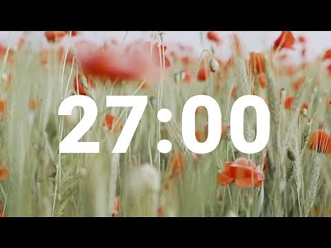27 Minute Timer with Relaxing Music and Alarm, Countdown Clock for Stress Relief