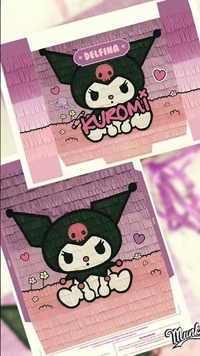 Piñata Descargable para imprimir, fácil de armar en 1 o 2 hojas, imprimible de Kuromi