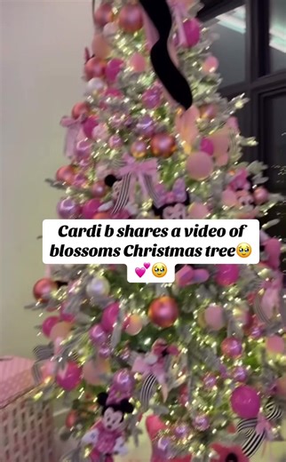 Cardi b shares a video of blossoms Christmas tree 🥹💕🥹#fyp #cardib #relatable #viral #christmastrees