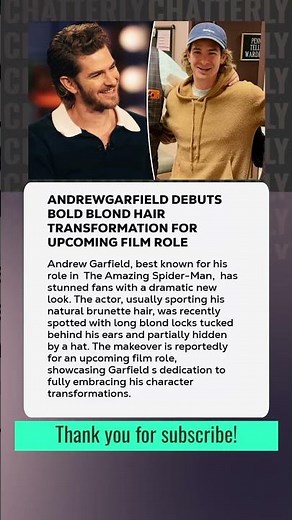 #AndrewGarfield Debuts Bold Blond Hair Transformation for Upcoming Film Role