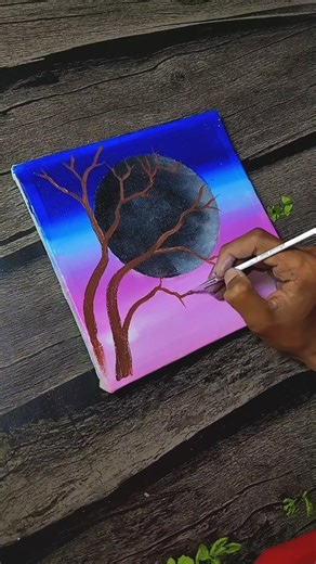 Satisfying Abstract Tree Painting ✨ | Acrylic Art. #short #art #painting