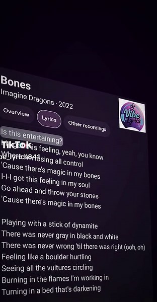 Bones Imagine Dragons lyrics 2022 — full song lines