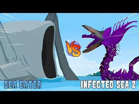 Sea eater vs infected sea ||Sea Eater vs Monsterverse Godzilla Earth, Zilla Fusion Battle Animation