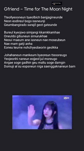 GFriend - Time for the Moon Night Lyrics and Lirik