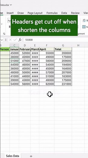 Header cut off in Ms-Excel
