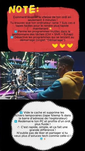 🚀 Astuce PC rapide : Comment booster la vitesse de ton ordi en seulement 3 minutes ! #digital #it