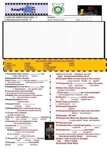 Movie: It interactive worksheet