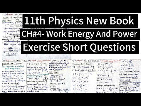 Exercise Short Questions Answers | Chapter 4 | Work Energy And Power | 11th Physics New Book