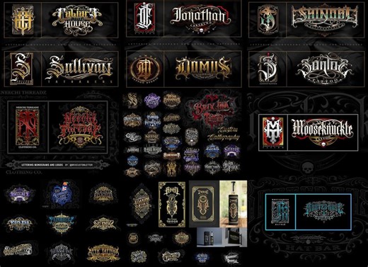 Bespoke Gothic Blackletter Logo Design | Custom Tattoo Shop Logo | Victorian Vintage Branding | Old English Luxury Logo | Hand Lettered - Etsy