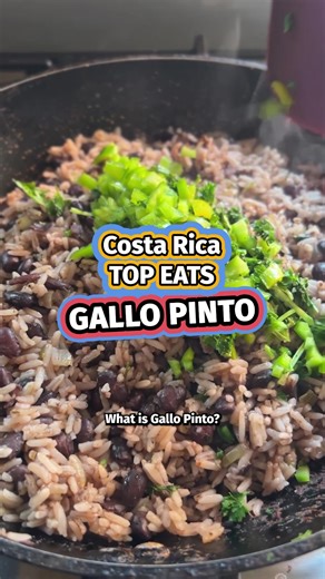 What to EAT Costa Rica: Gallo Pinto 🍚🫘 It is the most important part of the Costa Rican typical breakfast! Made with rice, home-cooked beans, onion, herbs and spices, Lizano sauce, sweet peppers and cilantro! Pair it with some fried eggs, salchichón (sausage), ripe plantain, sour cream, and a tortilla and you are in for a treat! #gallopinto #costaricafood #foodies #emmaincostarica #visitcostarica #tiquicia