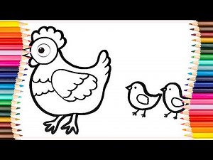 How to Draw And Color a Chicken For Kids And Toddlers