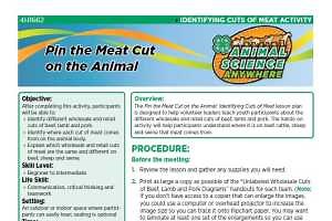 Pin the meat cut on the animal
