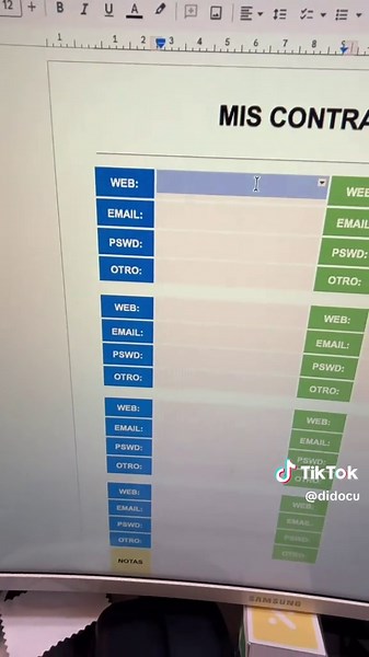 Plantilla para Registrar y Almacenar Contraseñas en Google Docs Gratis