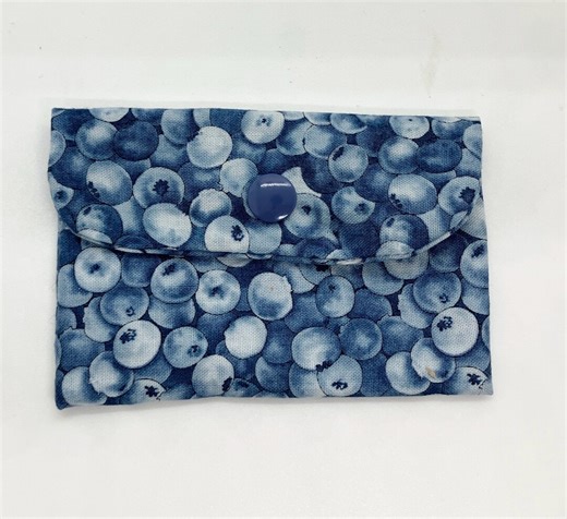 Minimalist Zipper Coin Purse – Reclaimed Blueberry Fabric Mini Wallet - Etsy