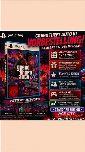 🎮 GTA 6 Vorbestellung ist LIVE 😳 Alle Infos zu Standard & Ultimate Edition 🔥 Bestellst du vor?