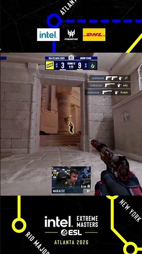 makazze destroys the pistol round with a BEAUTIFUL ace #ace #esl #atlanta #cs #cs2