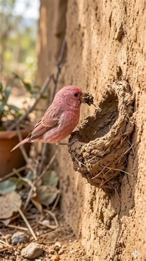 Pink Bird Building Mud Nest | Eggs to Babies Feeding 🐦💗