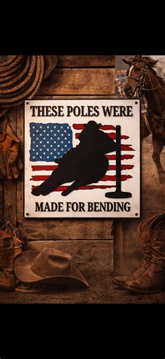 Western Rodeo Sign | Barrel Racer Cowgirl Wall Decor, American Flag Horse Rider - Etsy