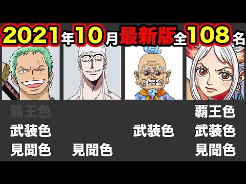 【全１０８人!!】覇気(覇王色・武装色・見聞色)の持ち主まとめ【２０２１年１０月 最新版】【ワンピース】※詳しくはブログで↓