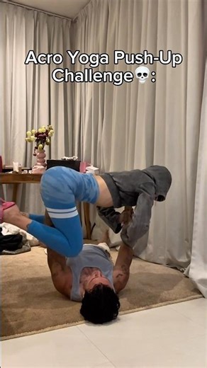Acro yoga push-ups challenge💀#challenge #pushups #workout #shelove