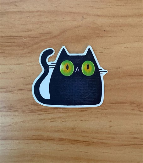 Silly Black Cat Sticker - Matte - Etsy