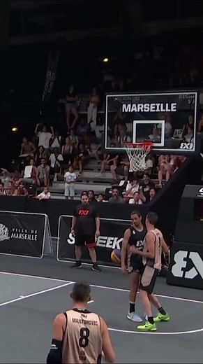 How did he adjust in mid-air like that?! 😳 Via: FIBA3x3 #3x3Basketball