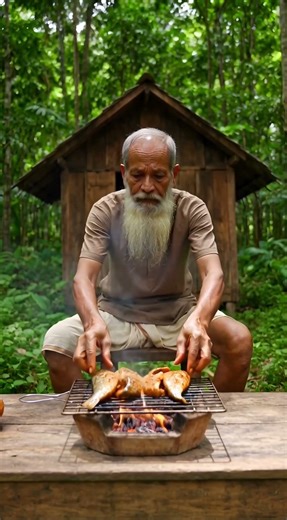 Man Cooking Fresh Fish in the Jungle 🌿🔥 | Relaxing Outdoor ASMR Cooking #shorts