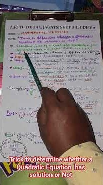 "Trick to determine whether a quadratic equation has solution or Not "