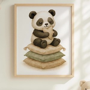 Panda Nursery Art Print: Boho Baby Room Decor (digital Download) - Etsy