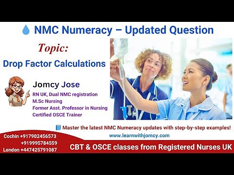 NMC CBT Numeracy Update 2025 – Drop Factor Question | Learn with Jomcy