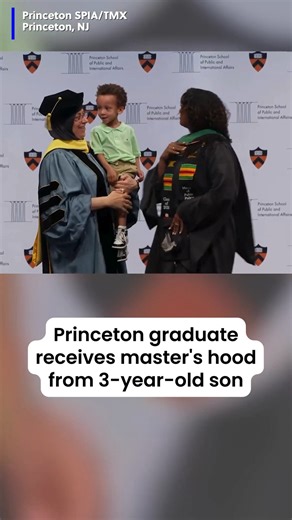 This sweet moment when a Princeton graduate received her master's hood from her 3-year-old son has gone viral. #princeton #graduation #graduation2024 #heartwarming #newjersey | KFVS-TV