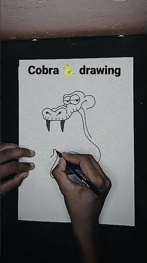 Easy Snake drawing ( KING KOBRA ) How to draw a cobra snake #notyartist