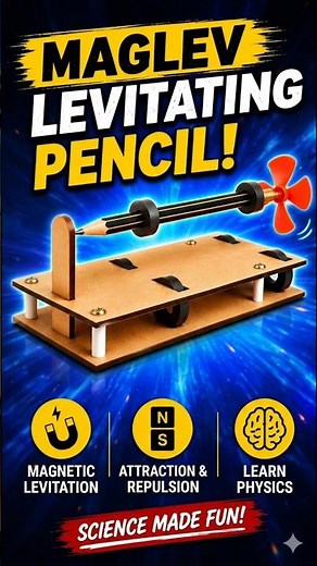 Maglev levitating pencil experiment-school Level experiment#diy #magnet#viral