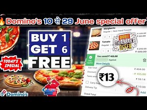 Buy 1 pizza & Get 6 pizza🆓🆓🆓🥳|Domino's pizza offer|Domino's pizza offers for today|dominos coupon co
